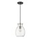 Z-Lite Bella 1 Light Mini Pendant, Matte Black & Clear 476MP-MB-BN - alternate 3